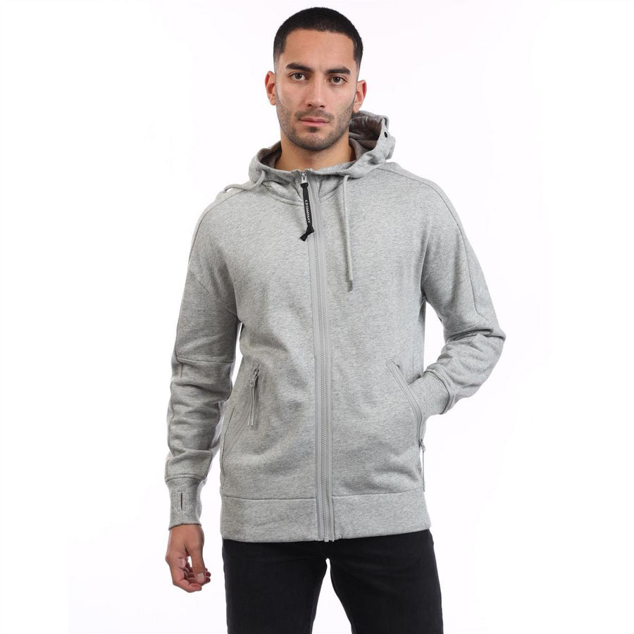 Diagonal Raised Fleece Goggle Zip Hoodie
