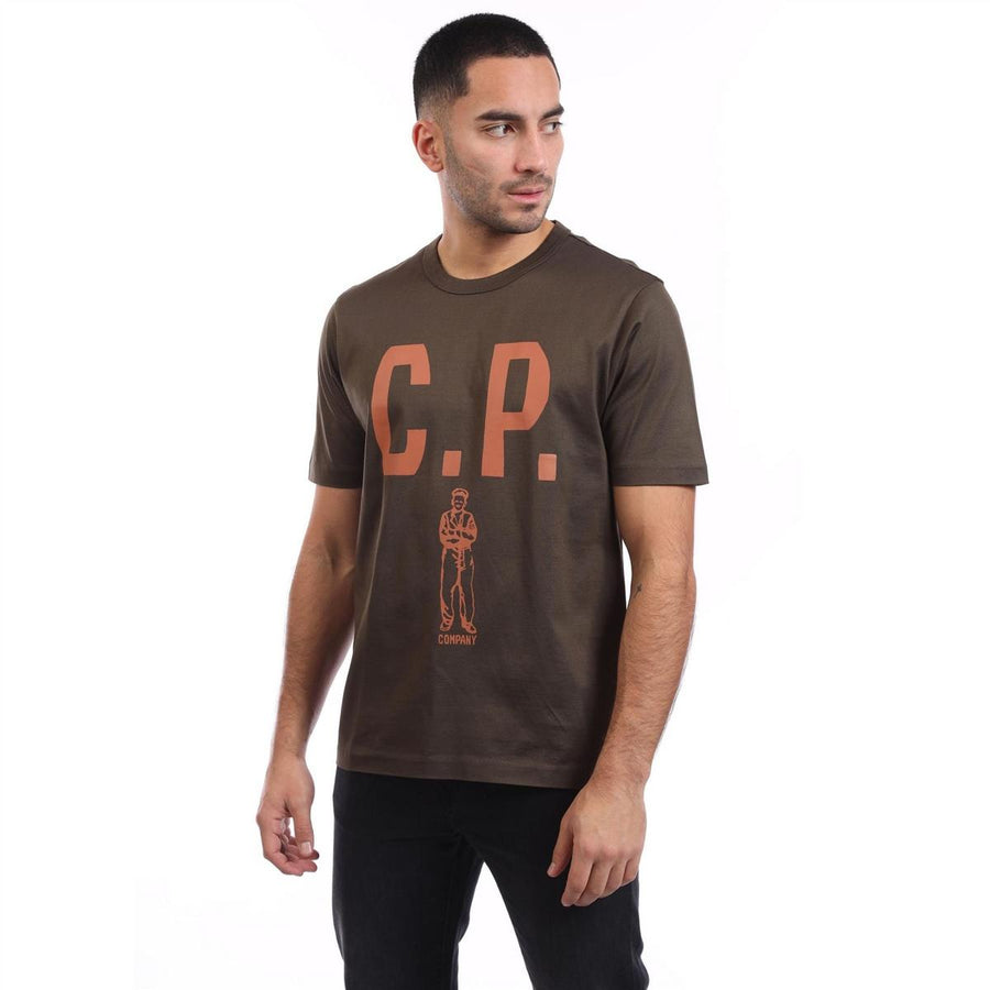 Mercerized 30/2 Jersey Twisted Logo T-Shirt