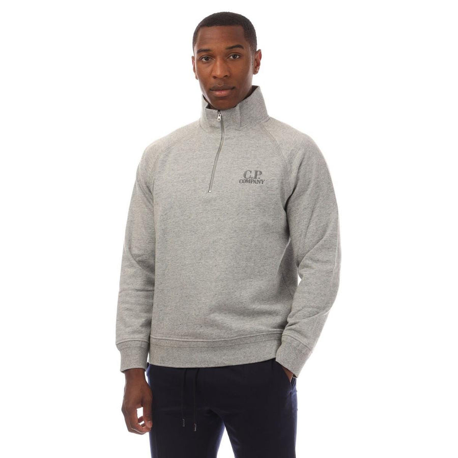 Diagonal Raised Fleece Half Zip Logo Sweatshirt