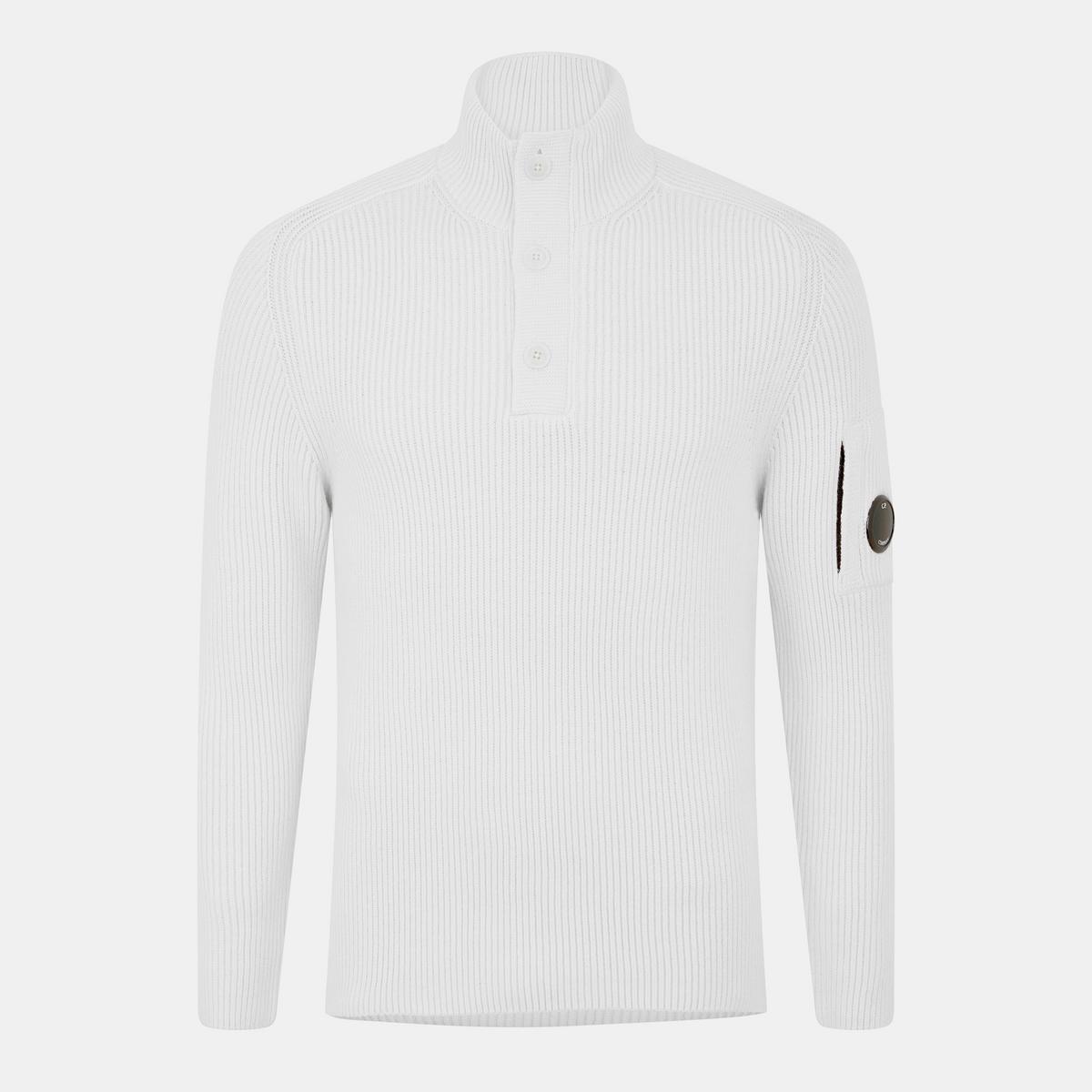 Men's Quarter Button Knitted Turtle Neck Jumper