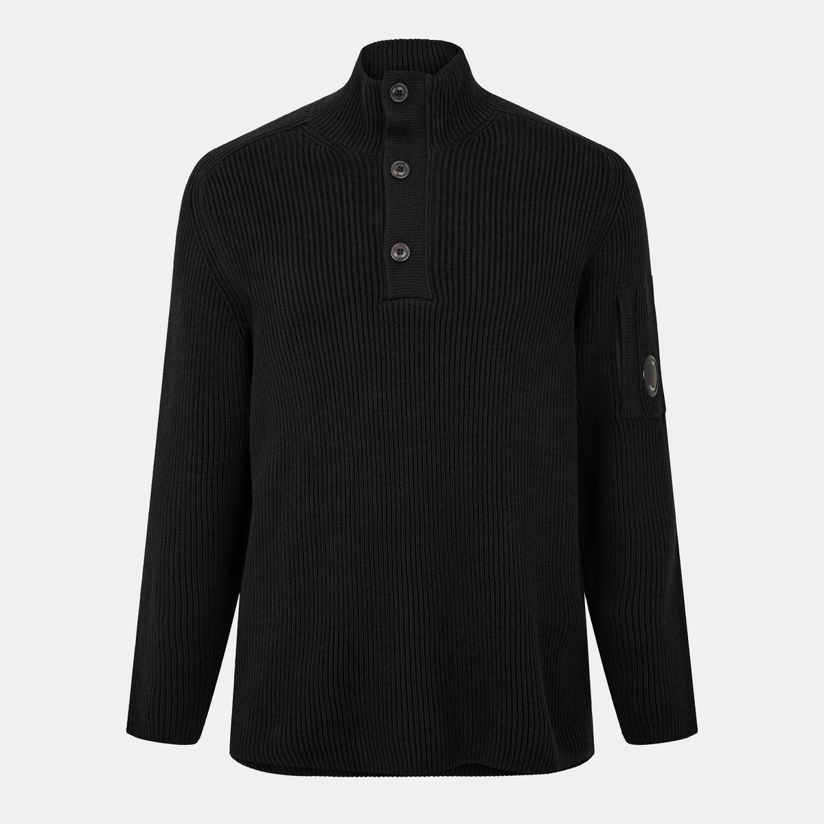 Men's Quarter Button Knitted Turtle Neck Jumper