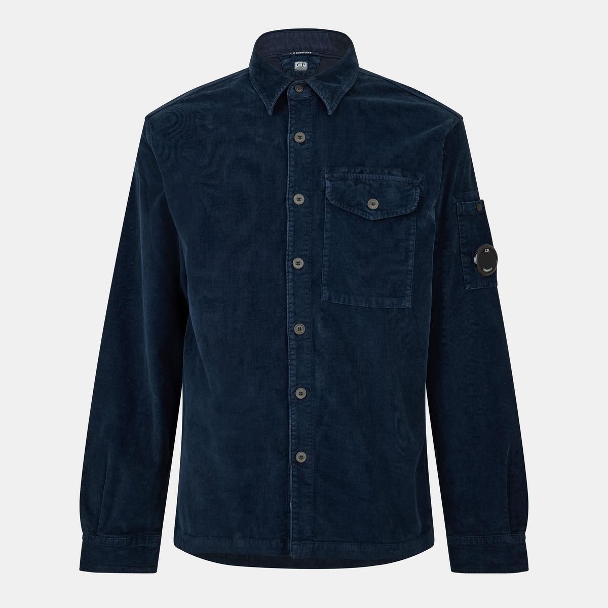 Men's Lens Single Pocket Long Sleeve Corduroy Shirt