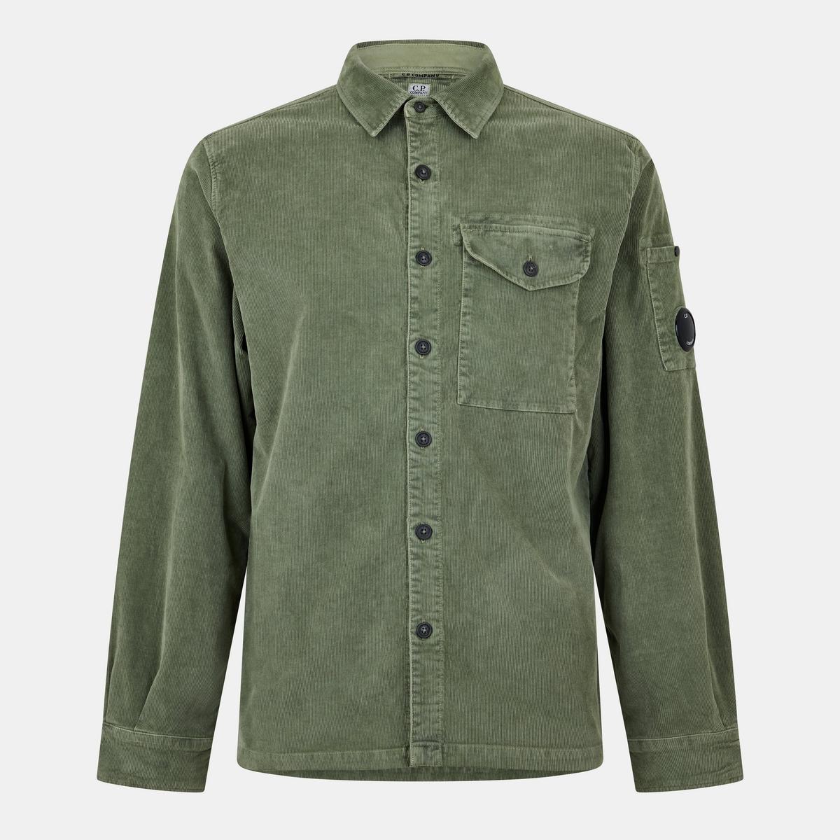 Men's Lens Cord Long Sleeve Plain Shirt