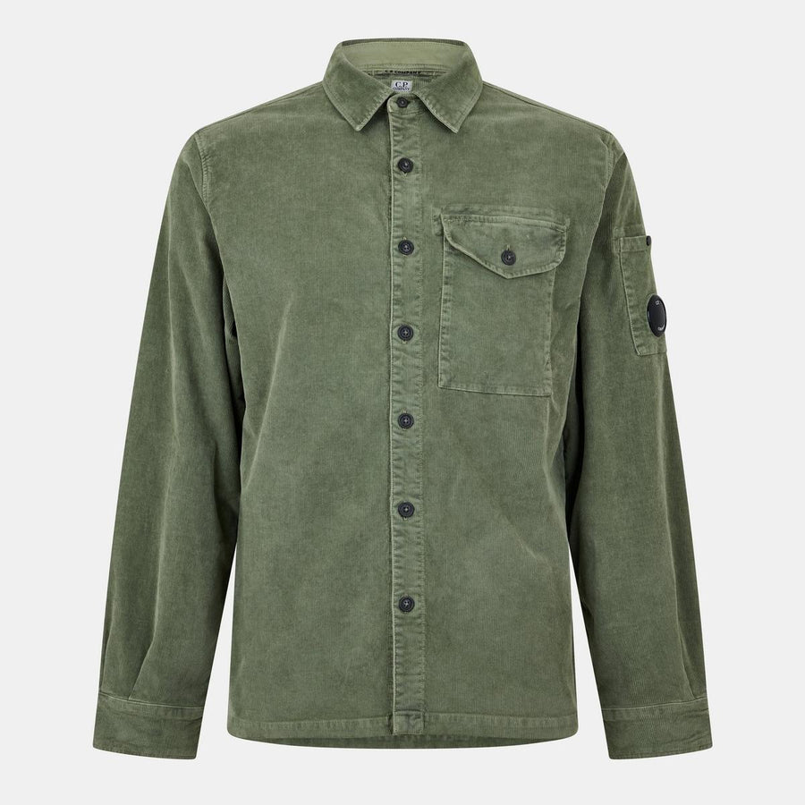 Men's Lens Cord Long Sleeve Plain Shirt