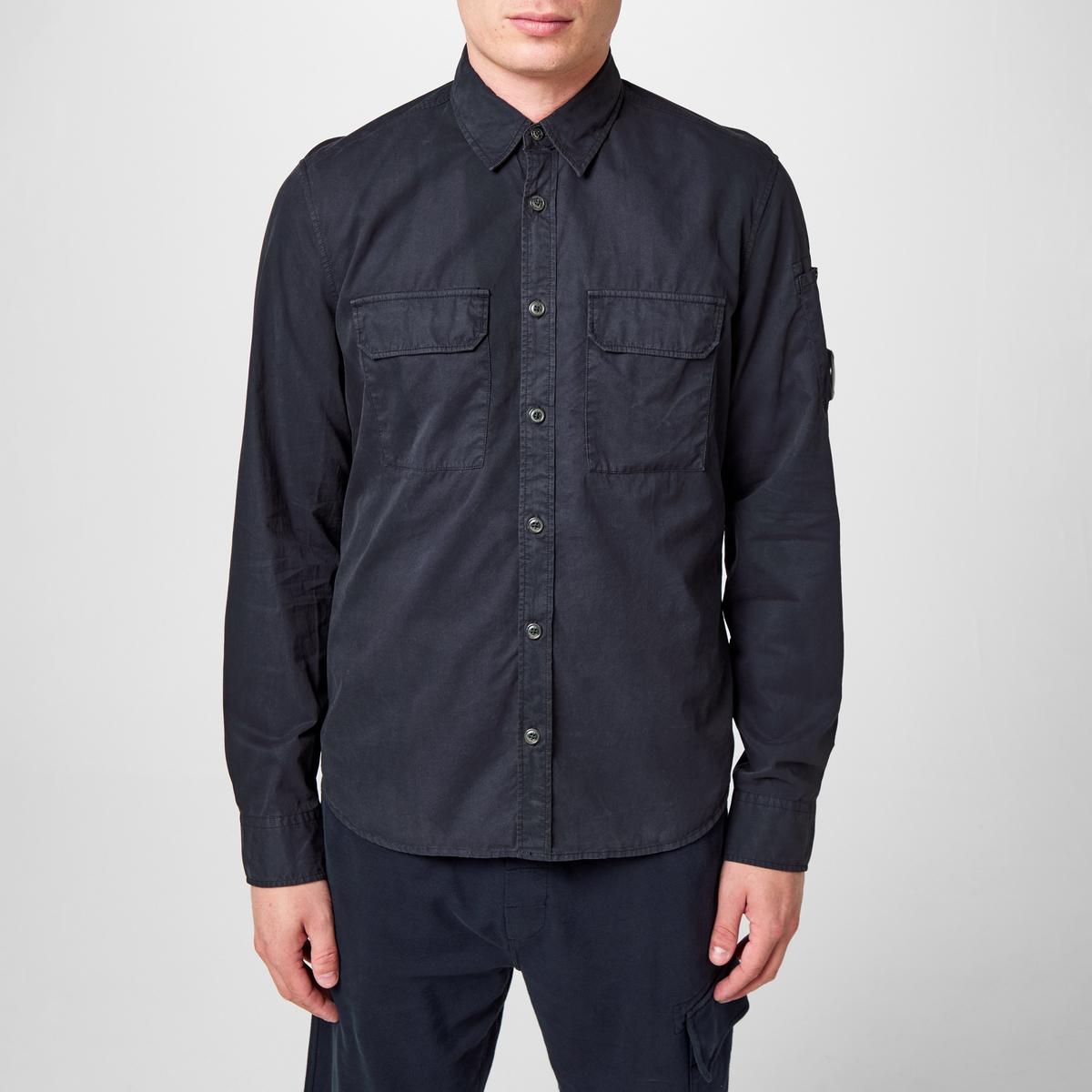 Men's Lens Cotton Long Sleeve Double Chest Overshirt