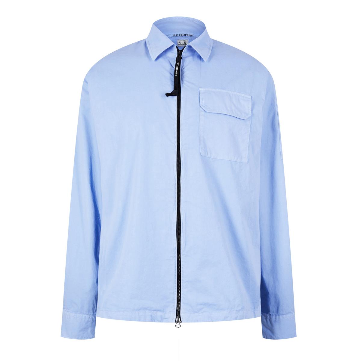 Men's Gabardine Lens Cotton Long Sleeve Overshirt