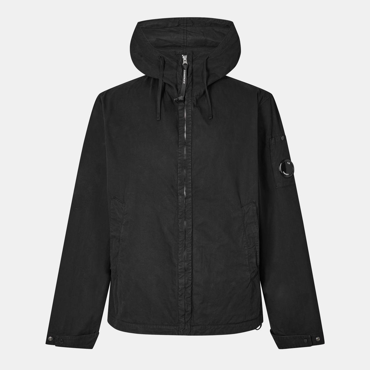 Men's Garment Dyed Cotton Hooded Full Zip Long Sleeve Overshirt