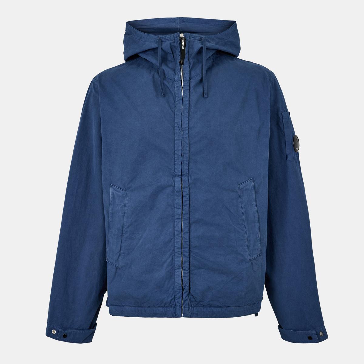Men's Garment Dyed Cotton Hooded Full Zip Long Sleeve Overshirt